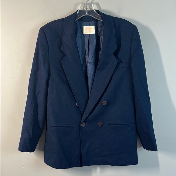 Pendleton Vintage 100% Wool Double Breasted Navy Blazer Size 12 Menswear - Picture 1 of 14